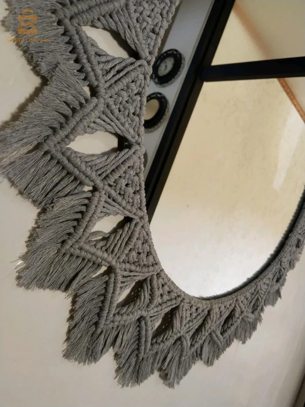 miroir macramé