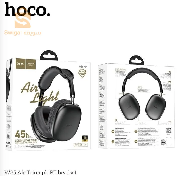 Casque Sans fil Hoco stéréo HIFI Avec Bluetooth 5.3 , W35 Air 45hrs Play , carte TF, AUX