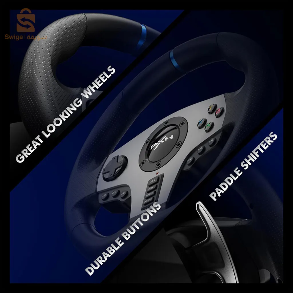 عجلة القيادة PXN Racing Wheel V9 270°/ 900° مع ناقل الحركة والدواسات لأجهزة PS4، PC، PS3، Xbox Series X|S، Xbox One$👍
