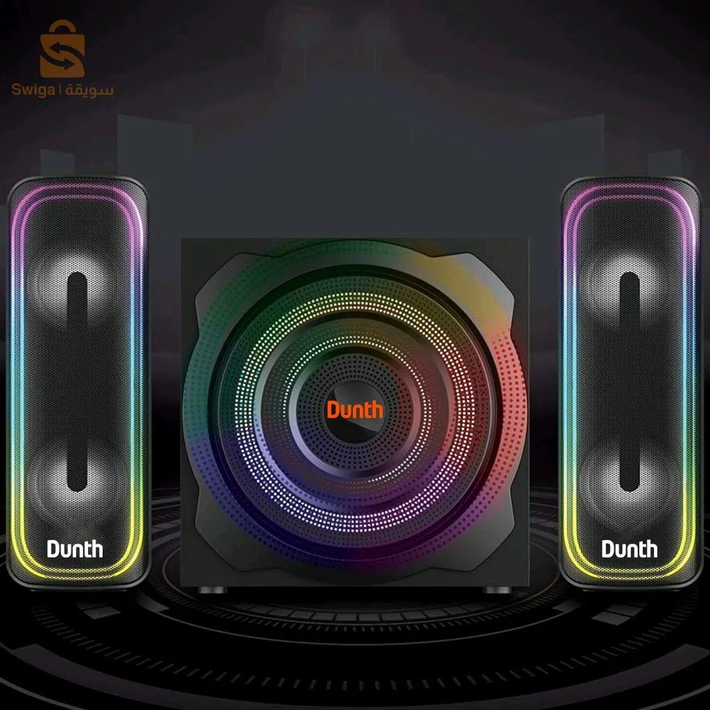 سماعات كمبيوتر الألعاب أمبير AUX/USB/FM، قوة 8000 واط DUNTH DU-SP651G$👍