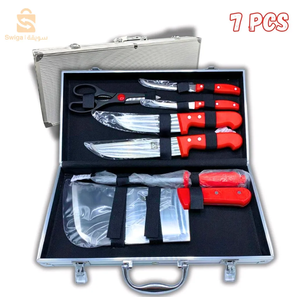 Ensemble De Couteaux 07 Pcs En Acier InoxydableAvec valise V5