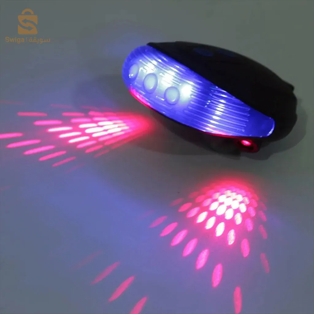 شعاع ليزر LED مقاوم للماء، 3 أوضاع فلاش، مصباح تحذير خلفي للدراجة$👍
