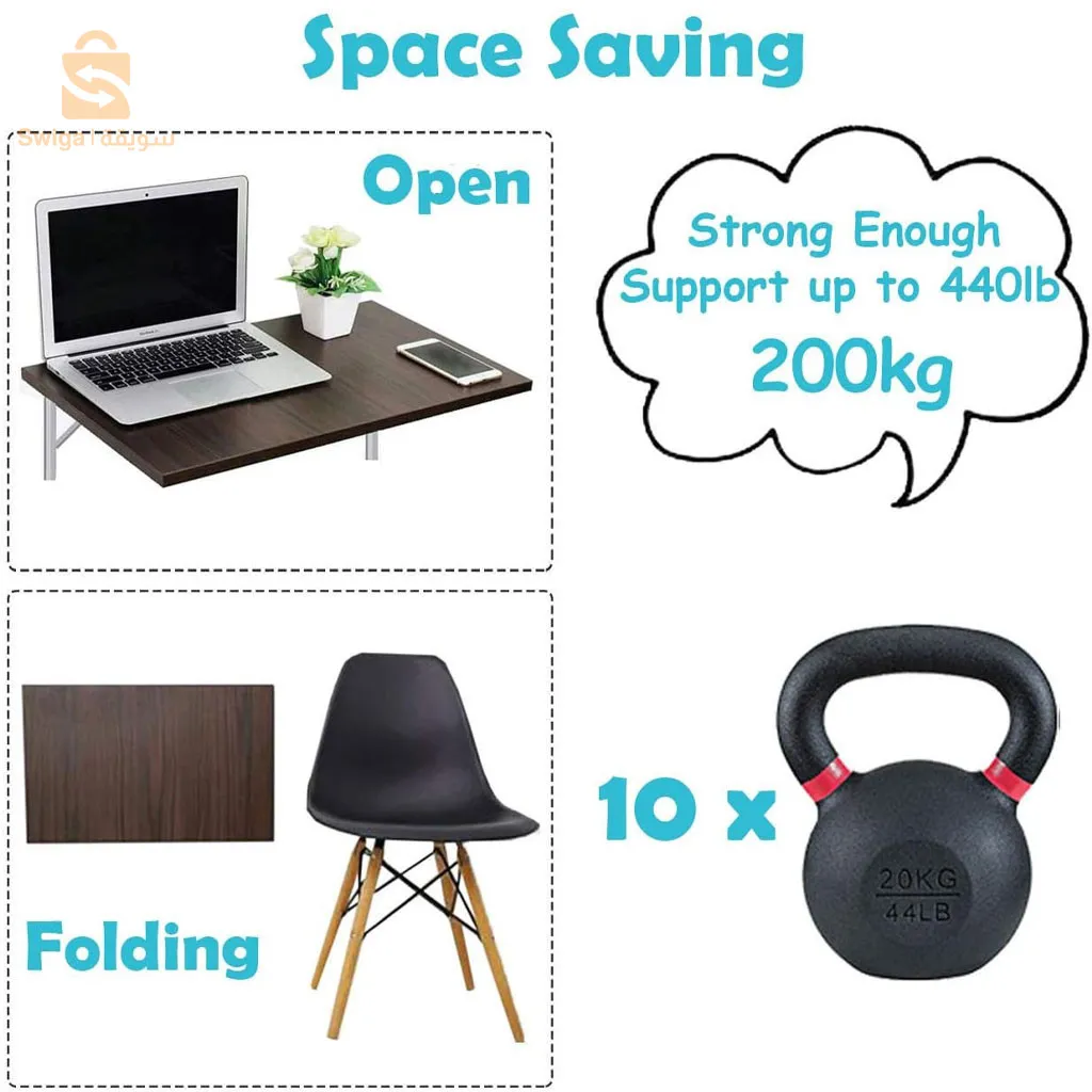 حامل رف معدني قابل للطي باللون الأبيض$👍