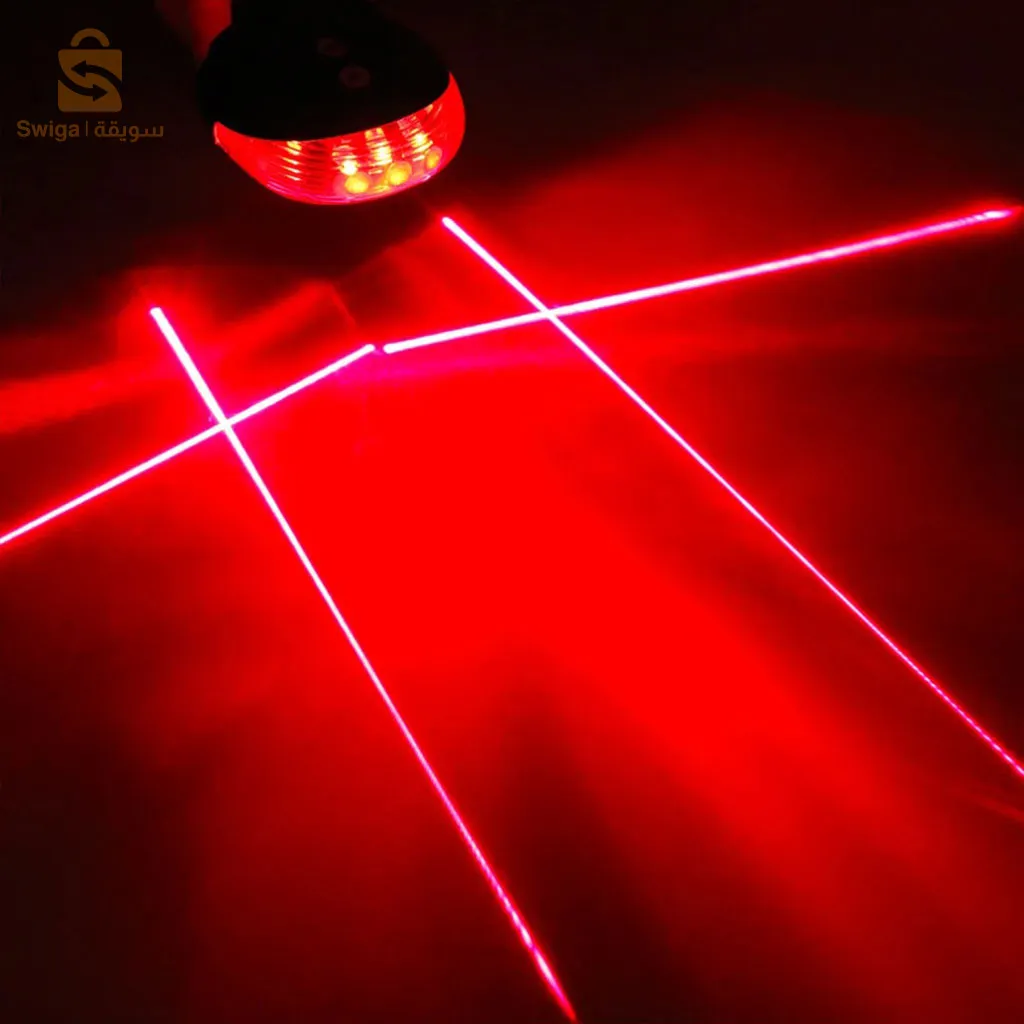 شعاع ليزر LED مقاوم للماء، 3 أوضاع فلاش، مصباح تحذير خلفي للدراجة$👍