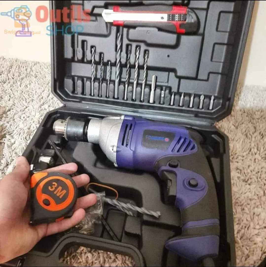 طقم حفر متقاطع بقوة 750 واط مع أدوات