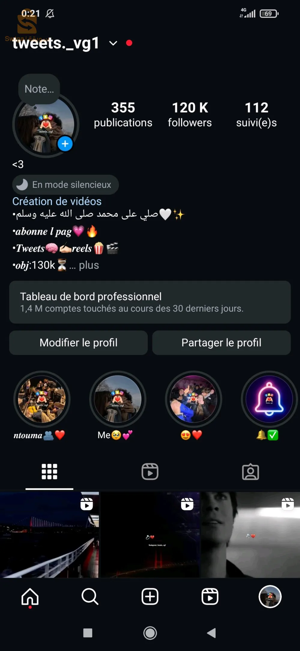 حساب انستغرام 120 الف متابع activ🇩🇿❤😍