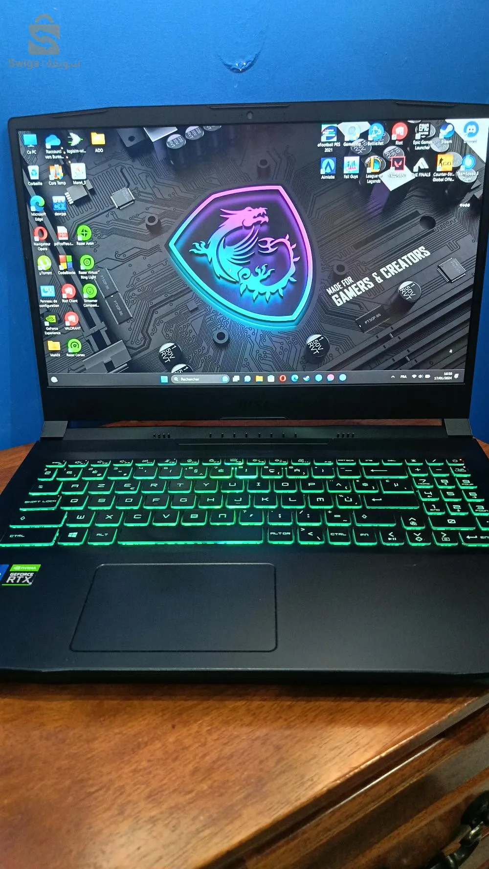 i7 11H génération 
RTX 3050Ti
16RAM.
512Gb ssd 
ecran FHD 144Hz