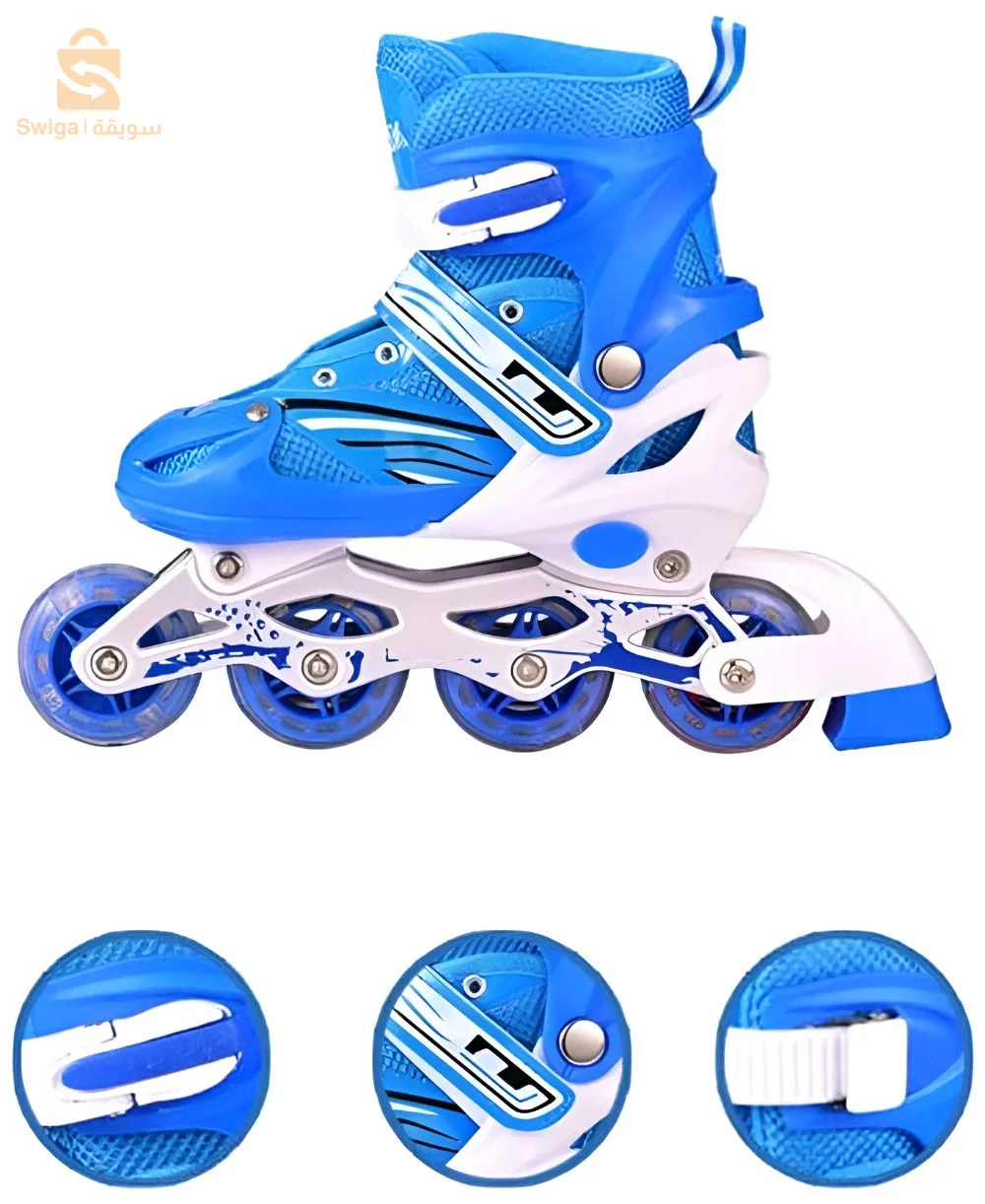 Prooomo🔥les Rouleurs Alignées Confortables pour Enfants avec des roues RGB - Bleu