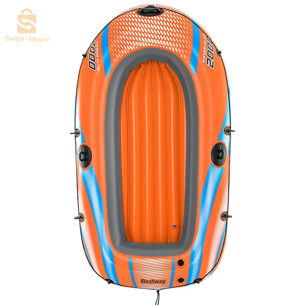 Bestway Condor Elite 2000 Bateau gonflable pour deux personnes Parfait pour les aventures 196 x 160 cm 61141