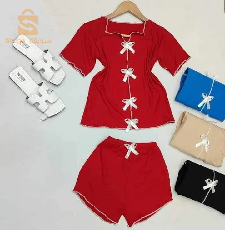 بيجامة شورت طاغية الأنوثة 😍😘