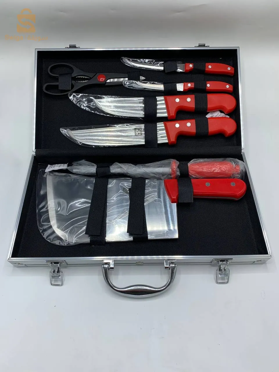 طقم سكاكين ستانلس ستيل 07 قطعة مع حقيبة V5$👍