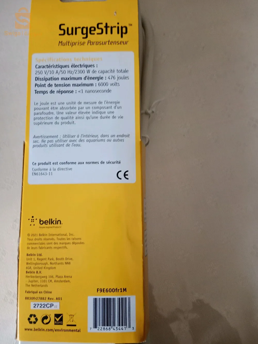 Multiprise parasurtenseur