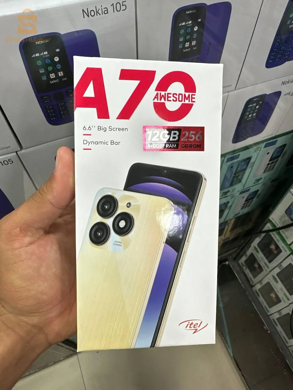 🎉أصلي✨RAM 12 G🔥256 G😍

💣بسعر :حررررق😍 التوصيل مجانا 🎀
#الجديد_من_شركة_إيتل 🥇
      🌹itel  a70🌹

💥الرام 12 GB💣😍
💥 الذاكرة256 GB🤯
💥البطارية 5000 مللي أمبير
💥المعالج  Unisoc T603
💥الشاشة كبيرة 6.6 بوصة .Ips lc😍😍😍

🌹مميزات itel A70🌹

🔴 شاشة كبيرة: الهاتف يأتي بشاشة كبيرة الحجم مقاس 6.6 بوصة، الشاشة تغطي معظم مساحة واجهة الهاتف مع نوتش أعلى الشاشة

🔴 كاميرا خلفية ثنائية: هاتف itel A70 يأتي مزود بكاميرا خلفية ثنائية بدقة 13 و 0.3 ميجابكسل، الكاميرا تدعم وضع عزل الخلفية وتصوير الفيديو بدقة 1080P FHD

🔴 بطارية كبيرة: الهاتف يأتي بسعة بطارية كبيرة (5000 مللي أمبير) 

🔴 مستشعر البصمة: الهاتف مزود بمستشعر بصمة الأصابع يأتي موجود في زر الطاقة جانب الجهاز

🔴 مساحة التخزين كبيرة: الهاتف يأتي بذاكرة تخزين داخلية مساحتها كبيرة  256 جيجابايت ..والرام الموسع 💣12 GB🔥

🔴 الشرائح: الهاتف يدعم تركيب شريحتي SIM وبطاقة ذاكرة ميموري كارد في نفس المكان دون الحاجة لإزالة أيٍّ منهما

💯ضمان 12 شهرا ✅💯

التوصيل متوفر 58 ولاية
✅الدفع عند الاستلام 🤝🏽