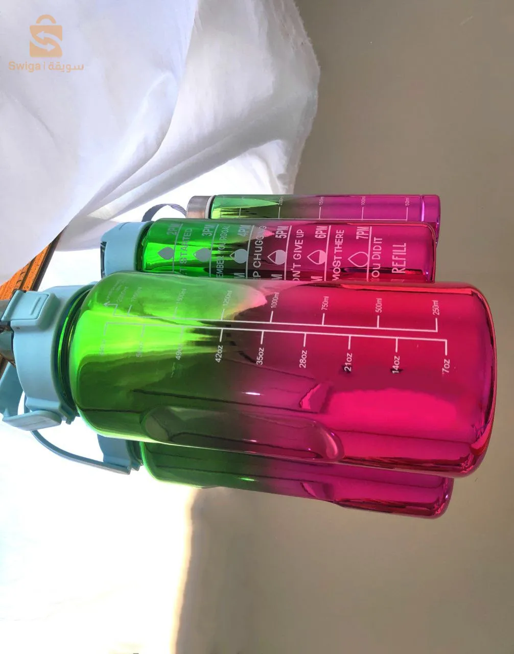 Bouteille d'eau de sport 3 pièces en plastique