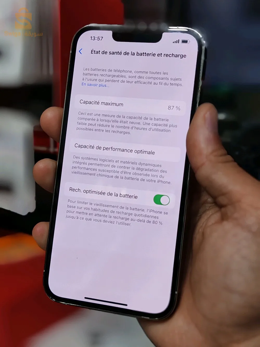 iphone 13 pro 
Batterie 87 %