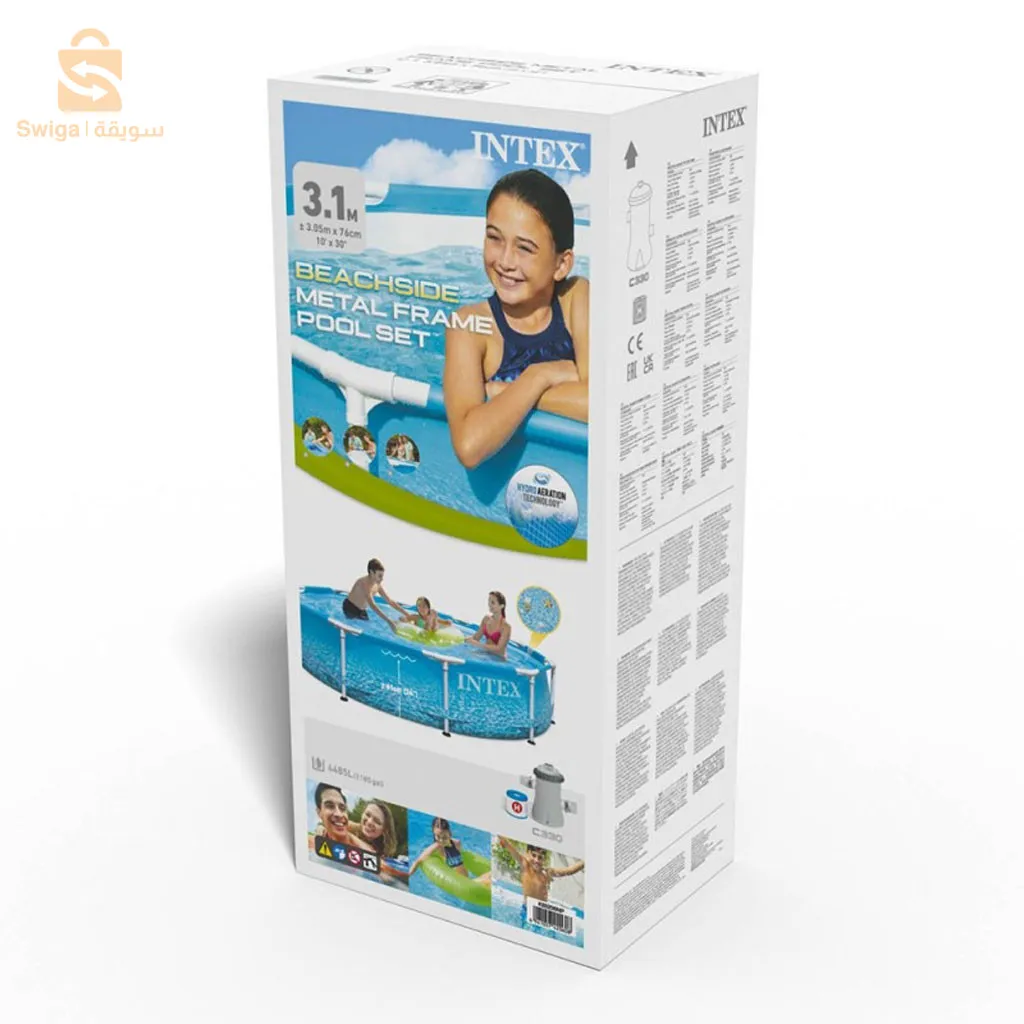 انتكس Piscine Ronde Beachside إطار معدني ‎305x76 سم 28208NP$👍