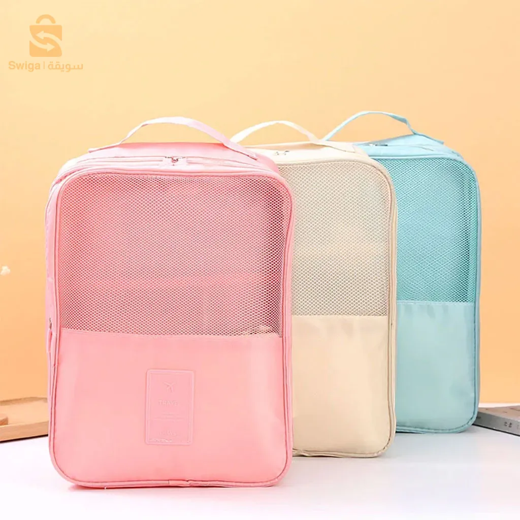 حقيبة سفر لتنظيم الأحذية مكونة من 3 أقسام مقاومة للماء$👍