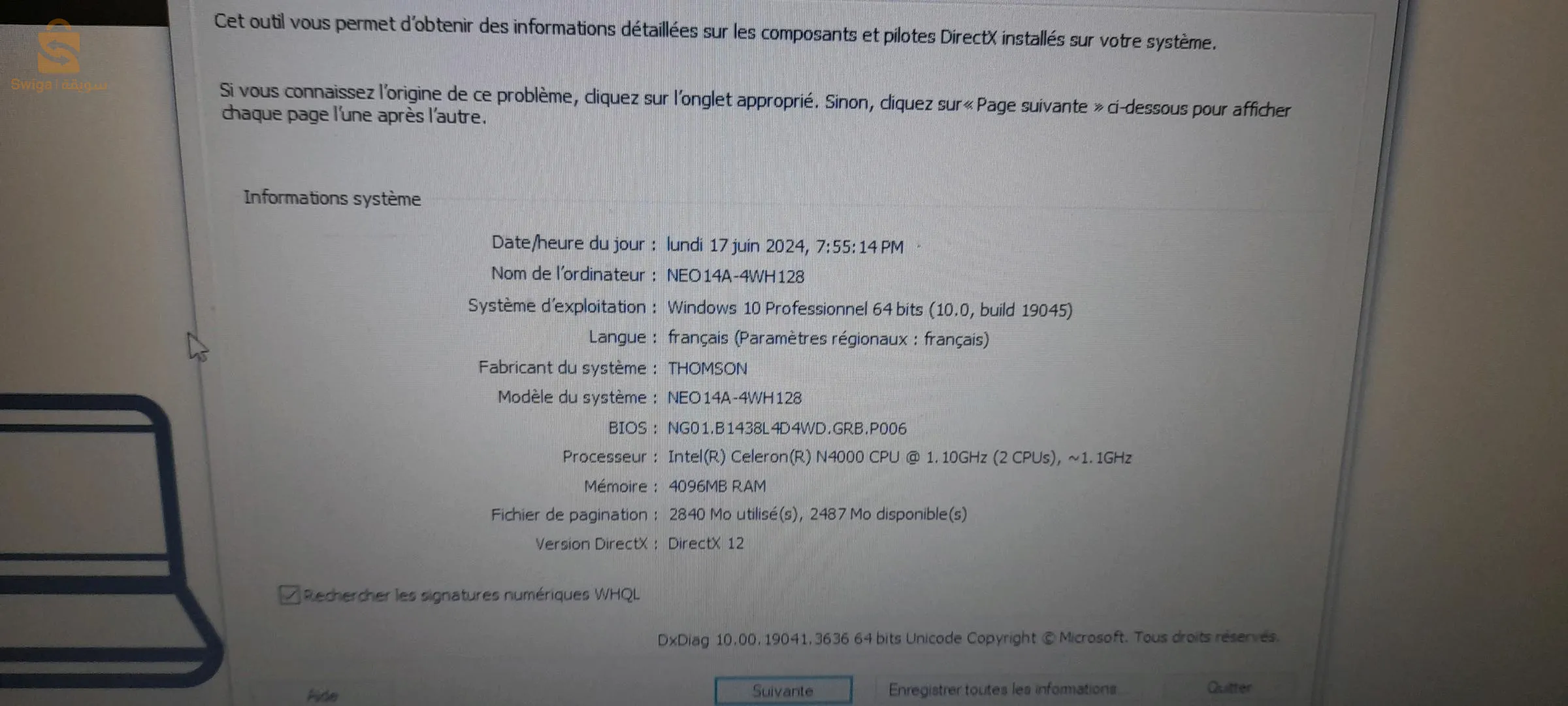 laptop thomson cartona de france🇫🇷