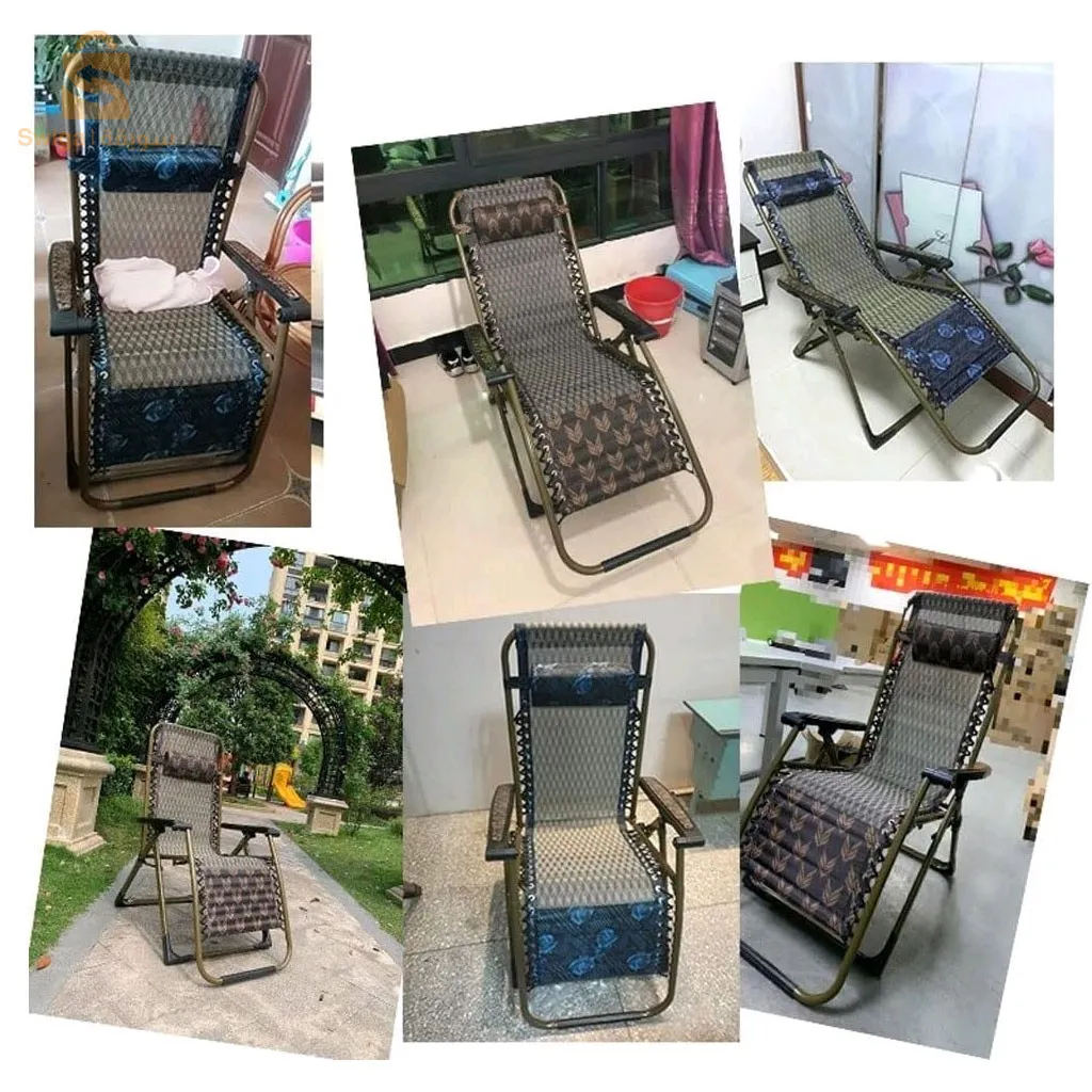 كرسي صالة قابل للطي وقابل للتعديل مع وسادة للرأس$👍