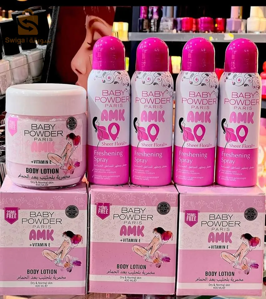 ✅ مجموعة *BABY BOWDER* 
الأصلية 🥹👶
♥️♥️رائحة لطيفة ومنعشة ملمس ناعم لليال صيفية لأنوثة أكثر إشراقًا 💣💣💣💣🧲🧲🧲
🔥🥹معطر للمناطق الحساسة 🥹🔥
* BABY POWDER*
بخاخ جسم رائع للتعطير بعد الاستحمام 💦
أو عند الحاجة للشعور بالانتعاش 🥰🥰🥰
 عطر رهيب 🌸🌺
واختراع لطيف لايام الصيف😍 بيبي_باودر،🥰🥰
يعمل على إزالة الروائح الغير مرغوب بها
يساهم في تعطير المناطق الحساسة والابطين 
ولا يسبب جفاف البشرة🤗
 خالي من الكحول 
😌😌
 مناسب للبشرة الحساسة.