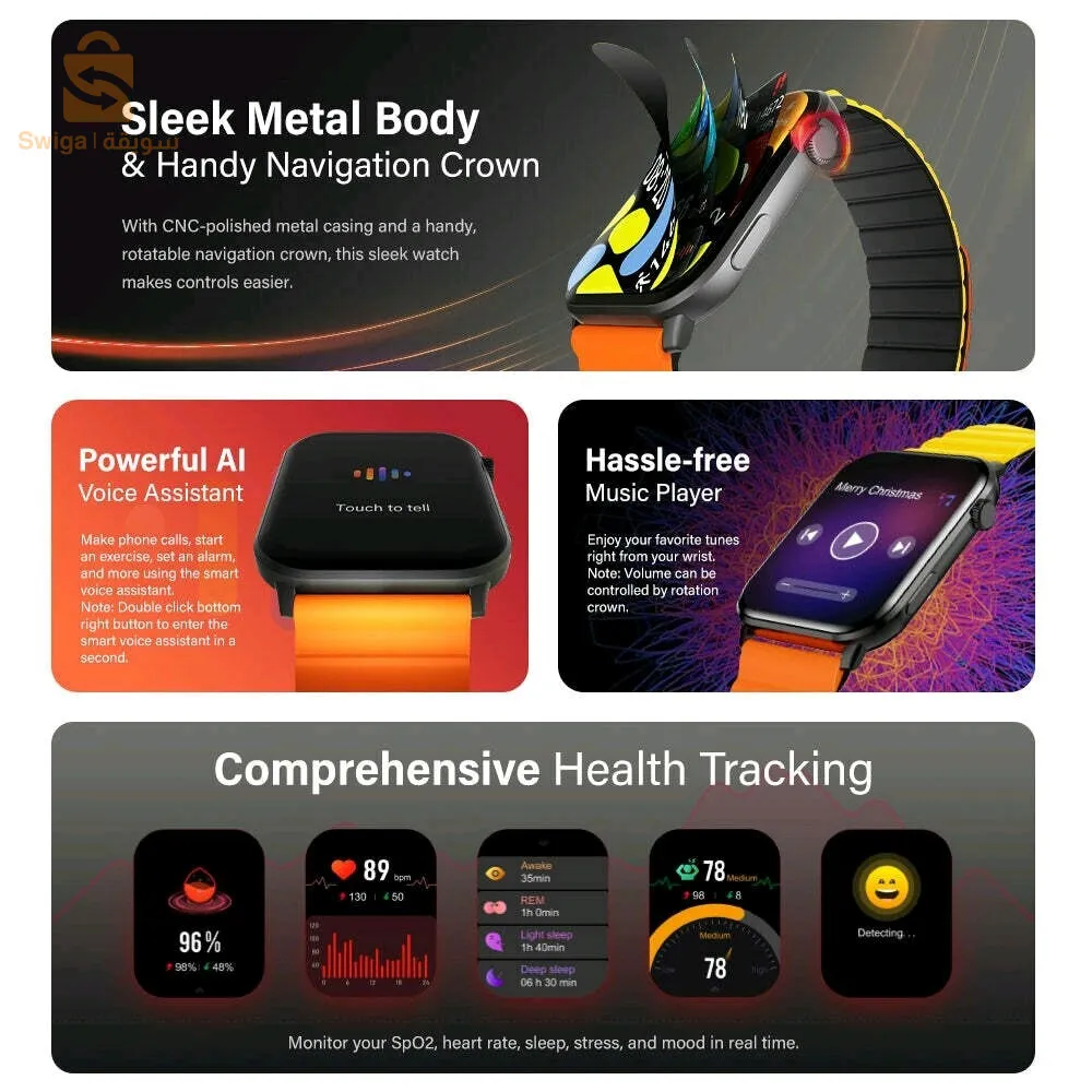 XIAOMI Kieslect KS 1,78 pouces HD AMOLED écran Bluetooth appel assistant vocal ip68 imperméable à l'eau fréquence cardiaque avertissement oxygène moniteur mode sport hommes femmesالتوصيل لجميع الولايات 0782760619