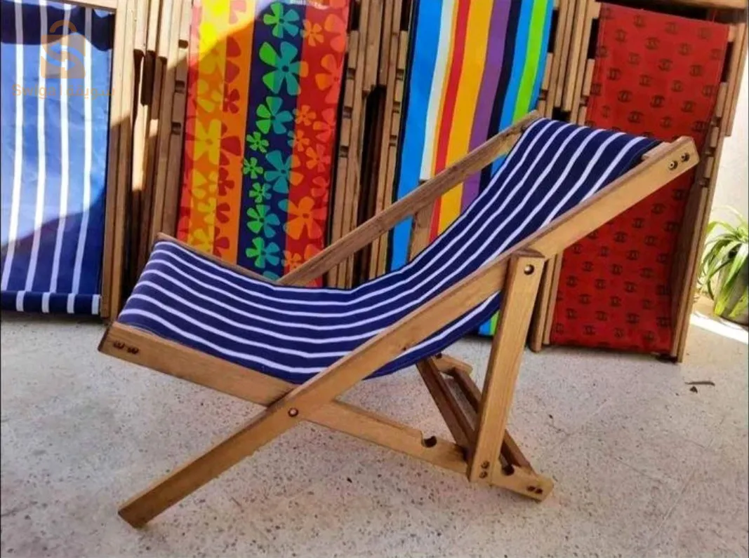 chaise de jardinpliable en bois rouge