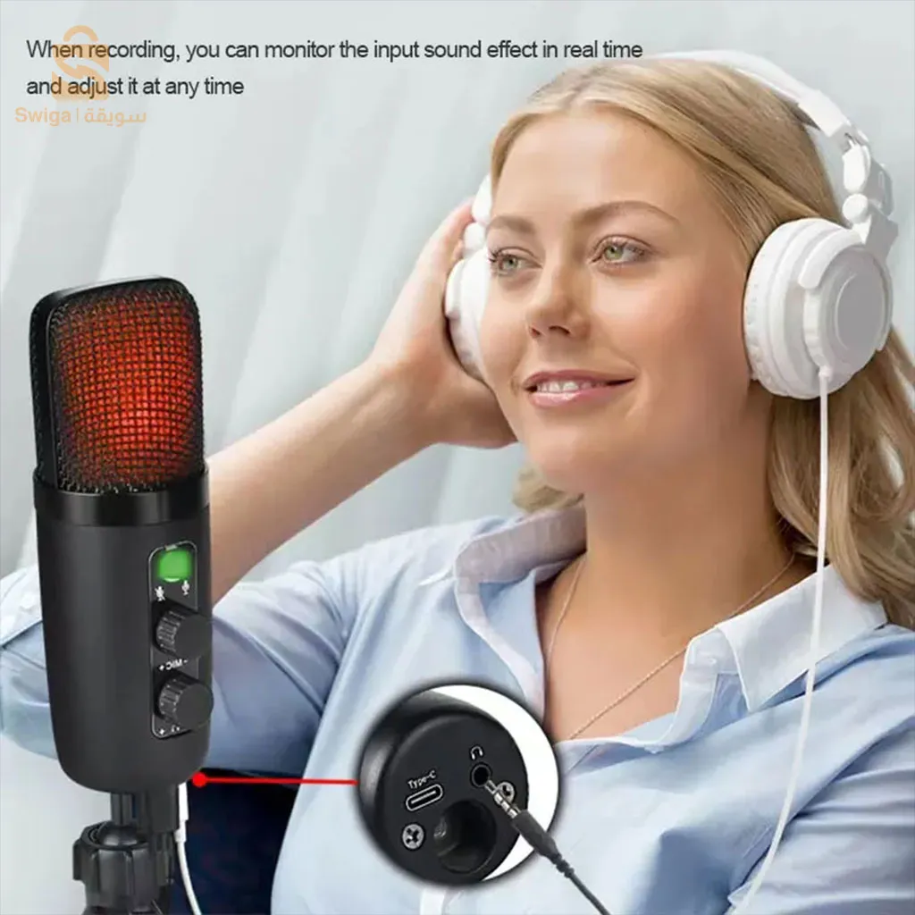 ميكروفون مكثف مع حامل ثلاثي القوائم وفلتر بوب BM501$👍
