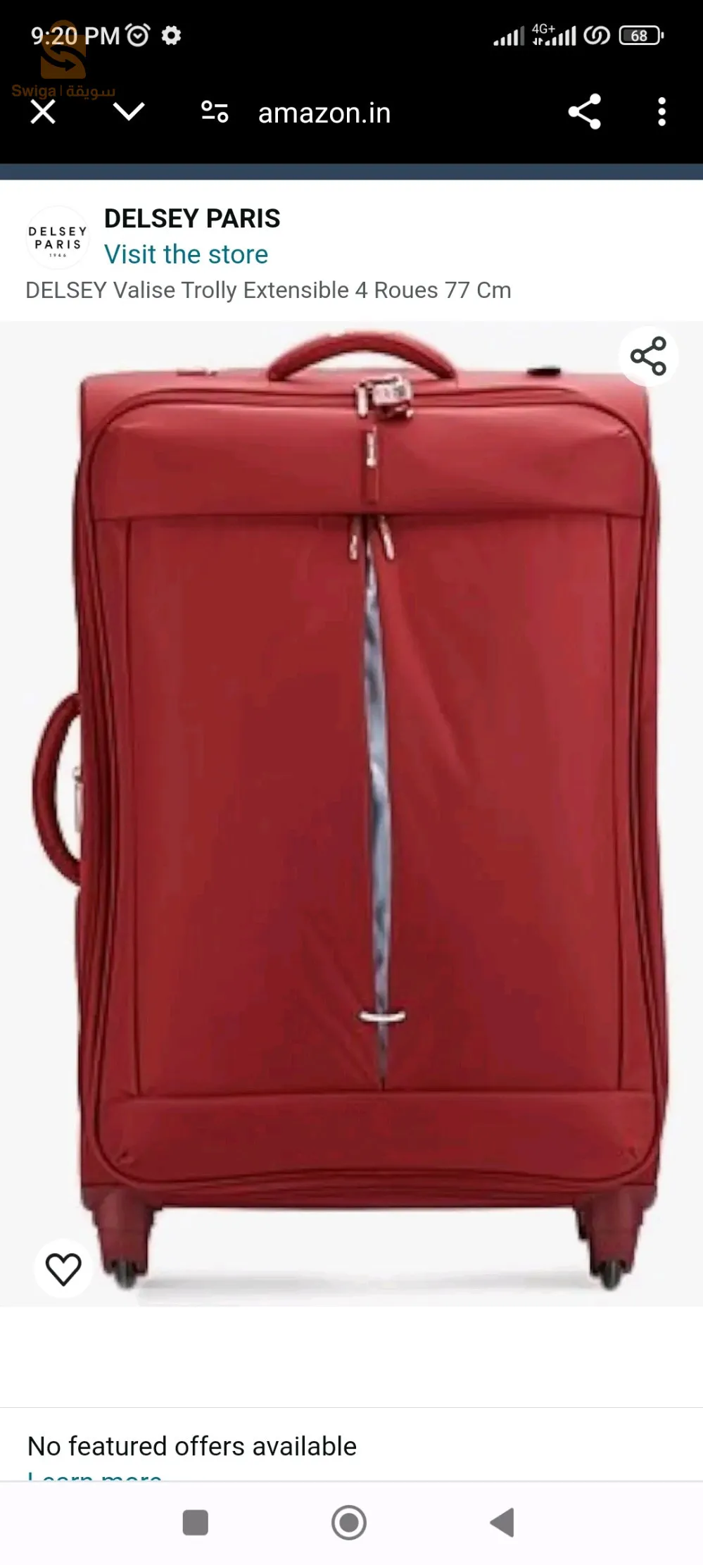 DELSEY Valise Trolly Extensible 4 Roues 77 Cm waterproof