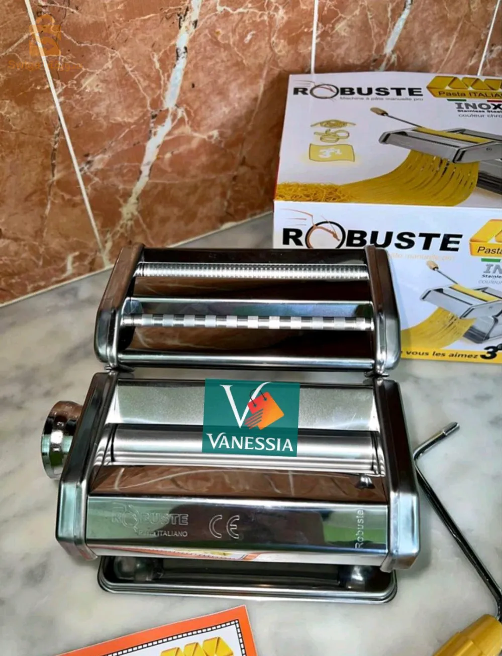 Machine à pâte manuelle pro marque Robuste 3en1
 
✅pâte détachable 150MM
✅Matériel : acier inoxydable
✅Couleur : chrome
✅Taille du produit : 20.5cm * 20cm * 15cm