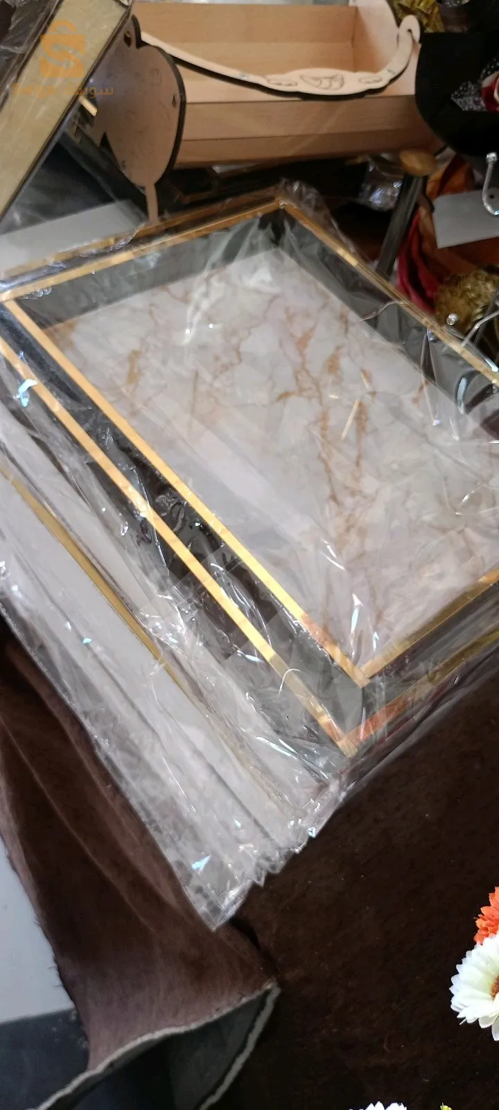 بلاطو PVC  وزجاج قطعتين