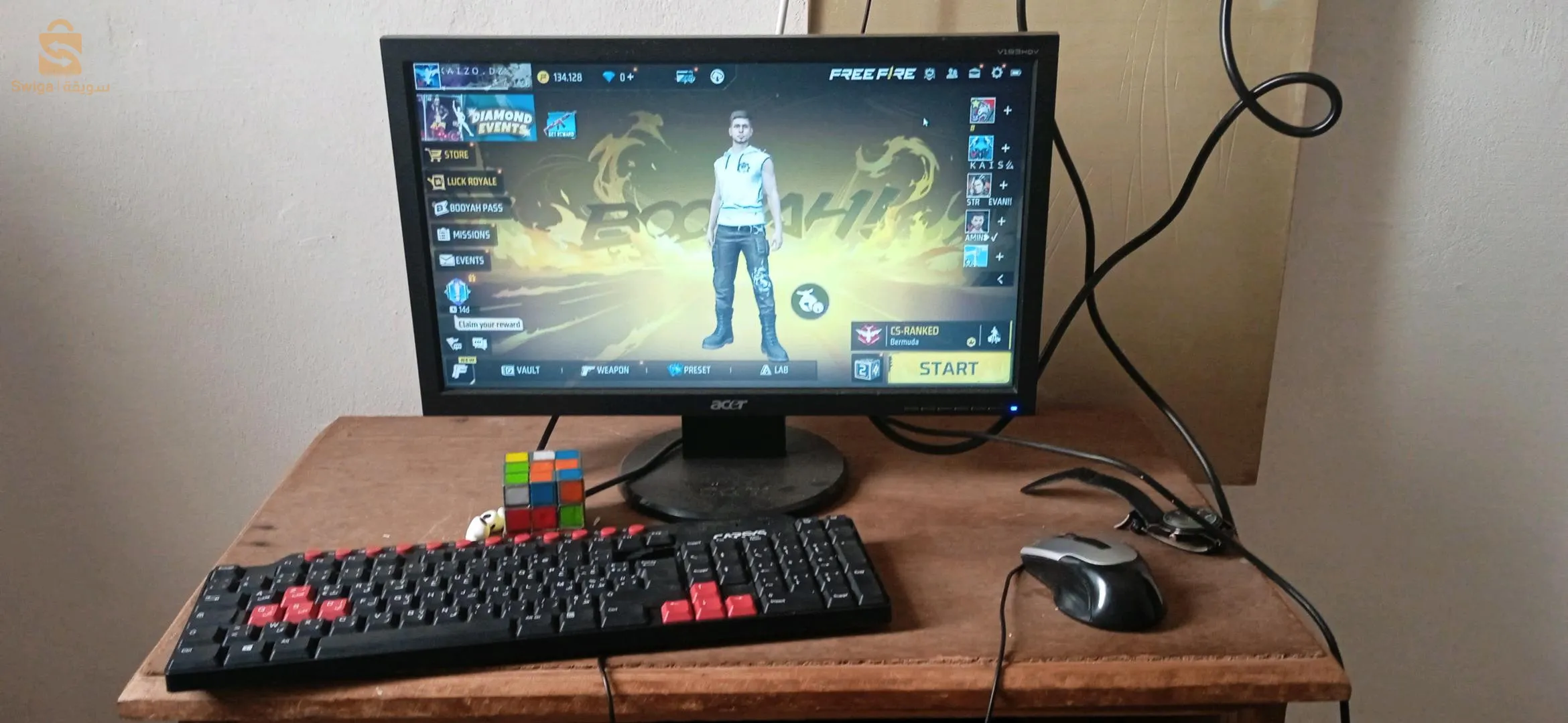 pc تلعب بيه فري فاير بسمومة خفيفة