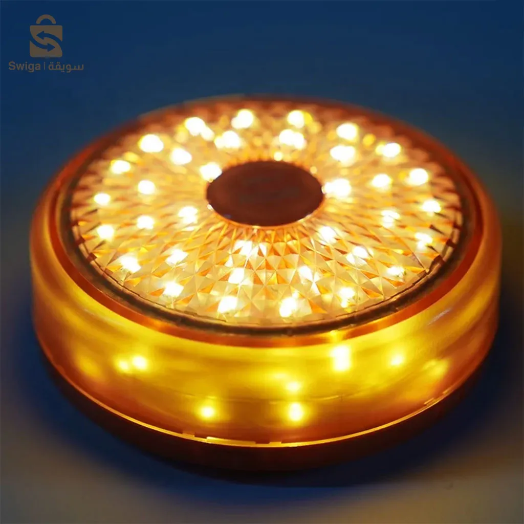 مصباح تخييم LED متعدد الوظائف، شحن USB، سلسلة  بأجواء ملونة 🔥