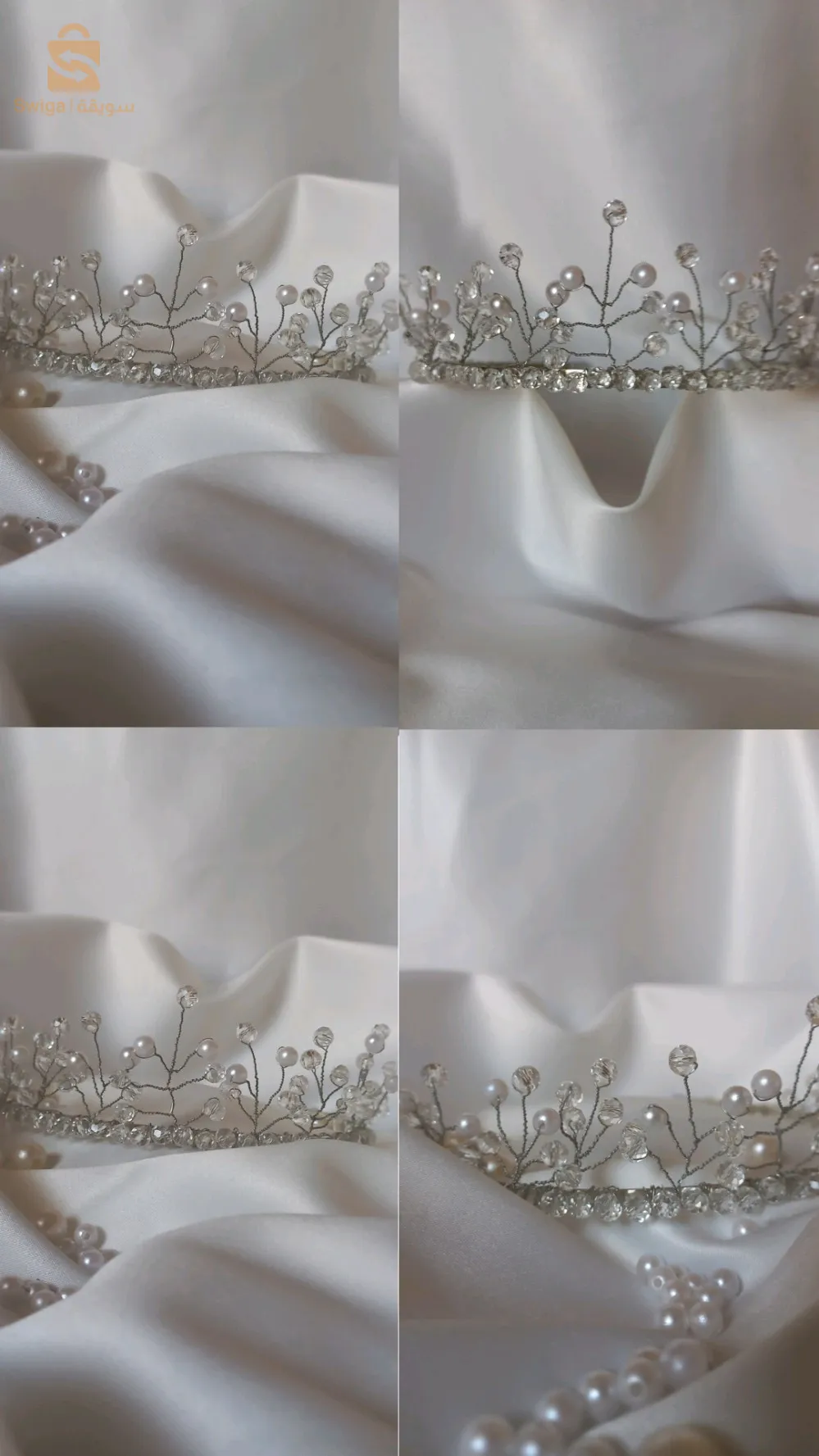 تاج كريستال و لؤلؤ 😊