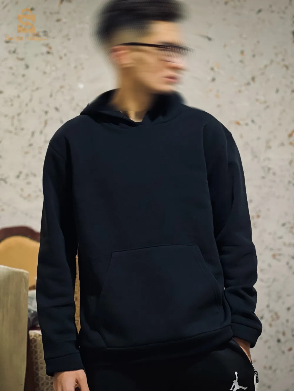Hoodies black black sample and Over size