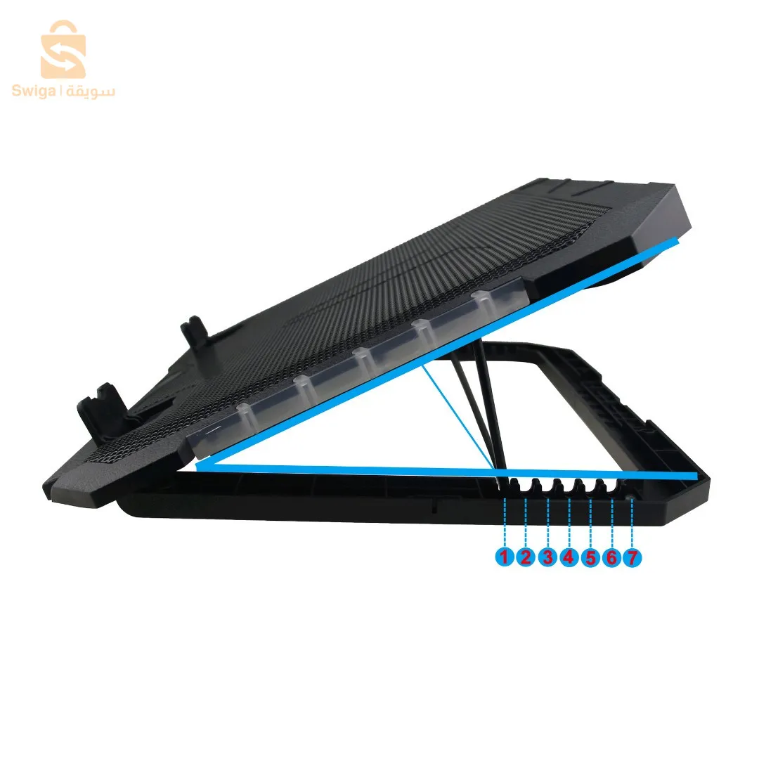 Refroidisseur Professional Avec 2 Ventilateurs 7 Positions Pour Laptop Avec Support Mobile RGB