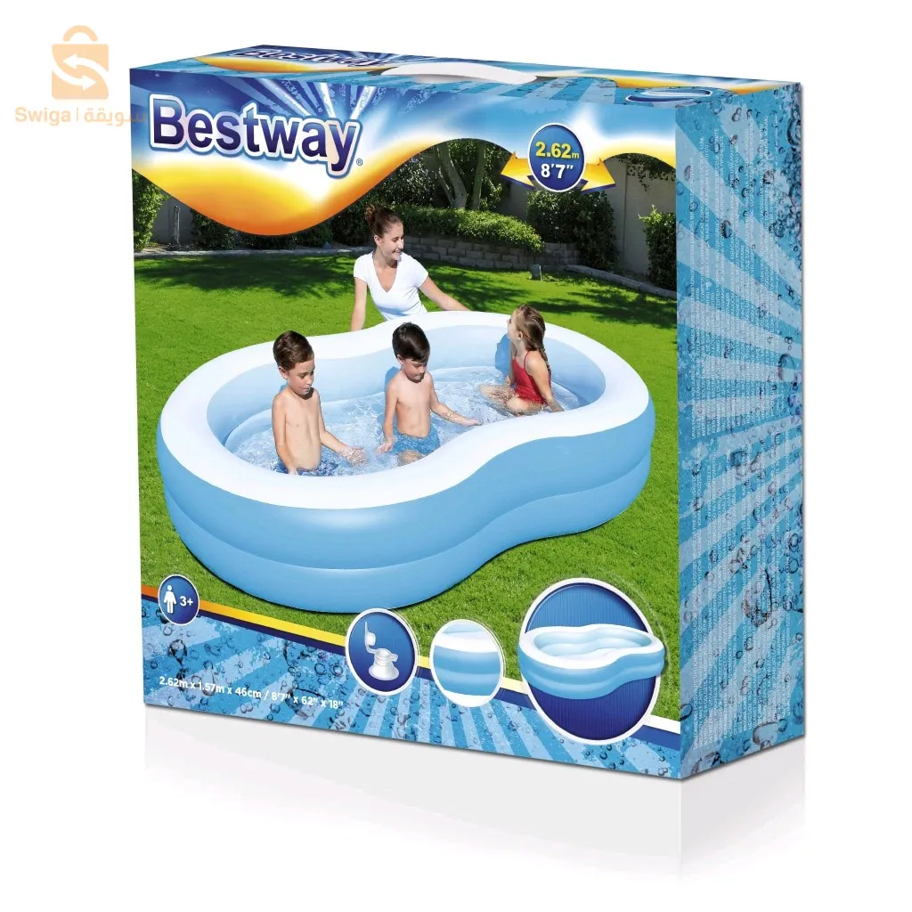 Piscine Gonflable Pour Enfants 262 x 157 x 46 cm Bestway#54117$🤍8