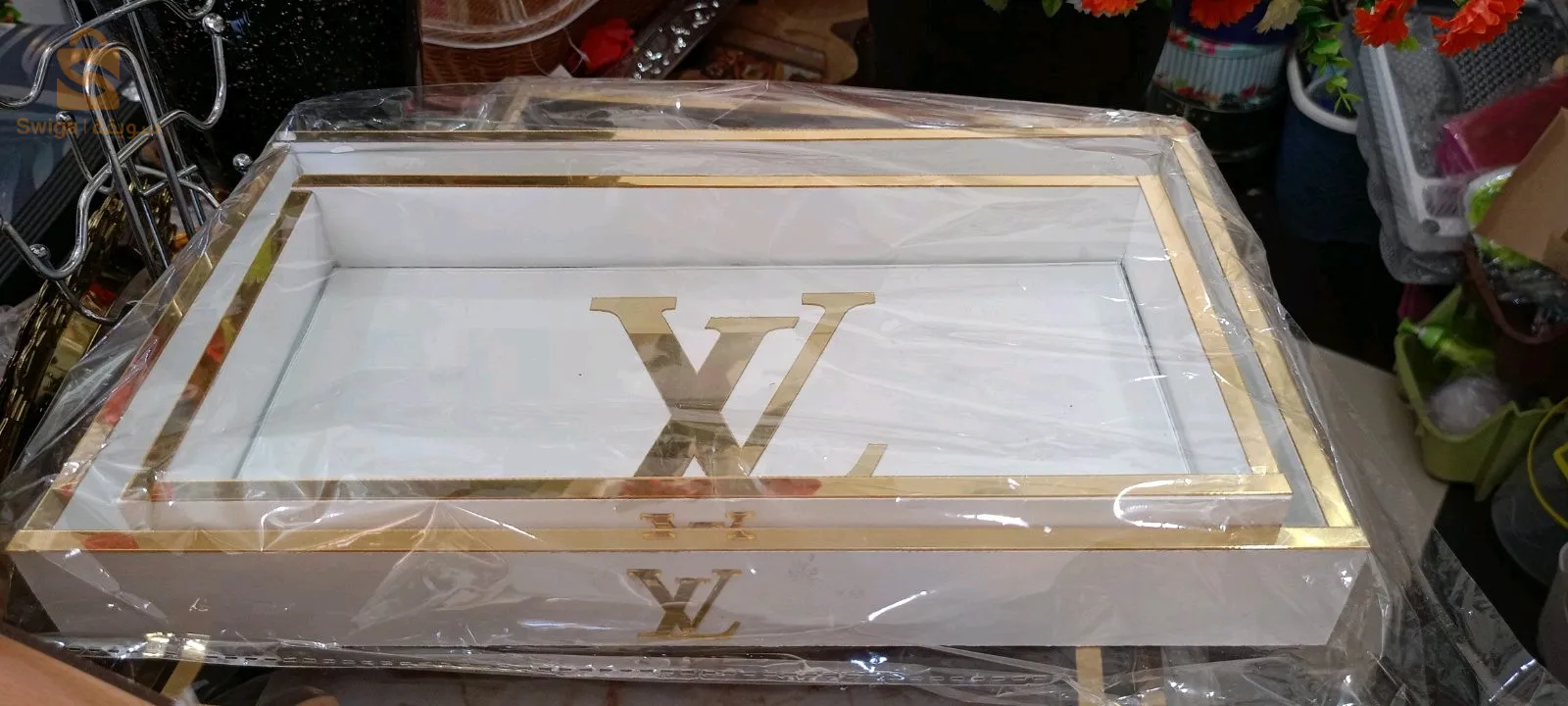 plateau en PVC et  verre