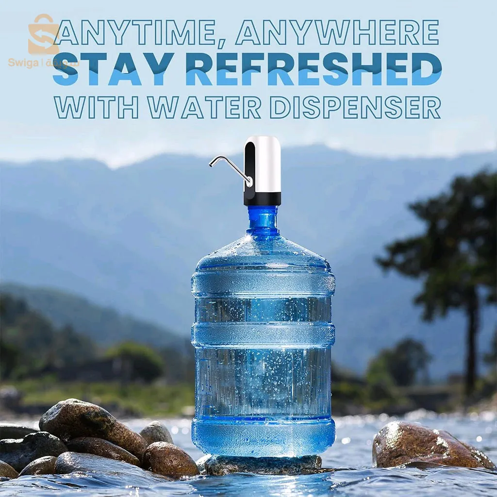 مضخة زجاجة مياه، موزع مياه عالمي قابل لإعادة التعبئة سعة 5 جالون$👍
