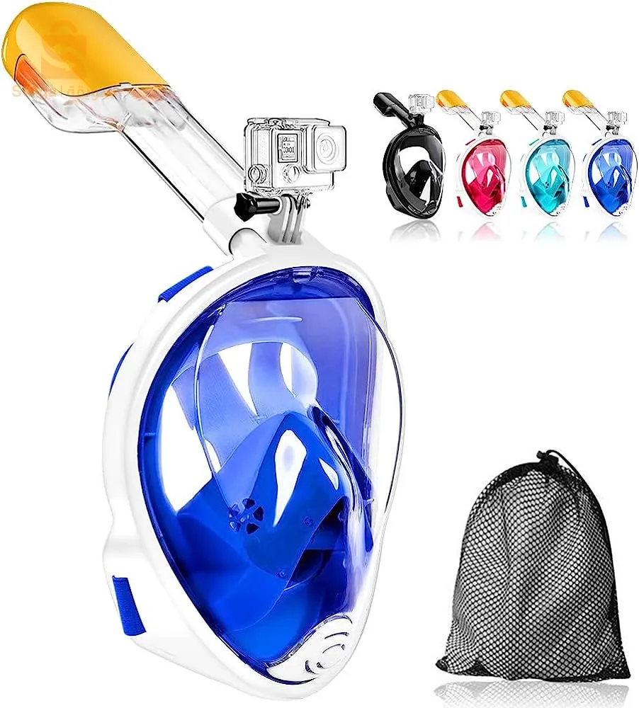 أقنعة غوص مضادة للضباب ومضادة للتسرب لكامل الوجه بزاوية 180 درجة$👍