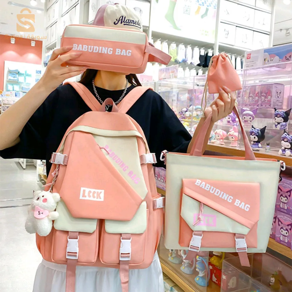 حقيبة ظهر مدرسية من 4 قطع عصرية للمراهقين والفتيات$👍