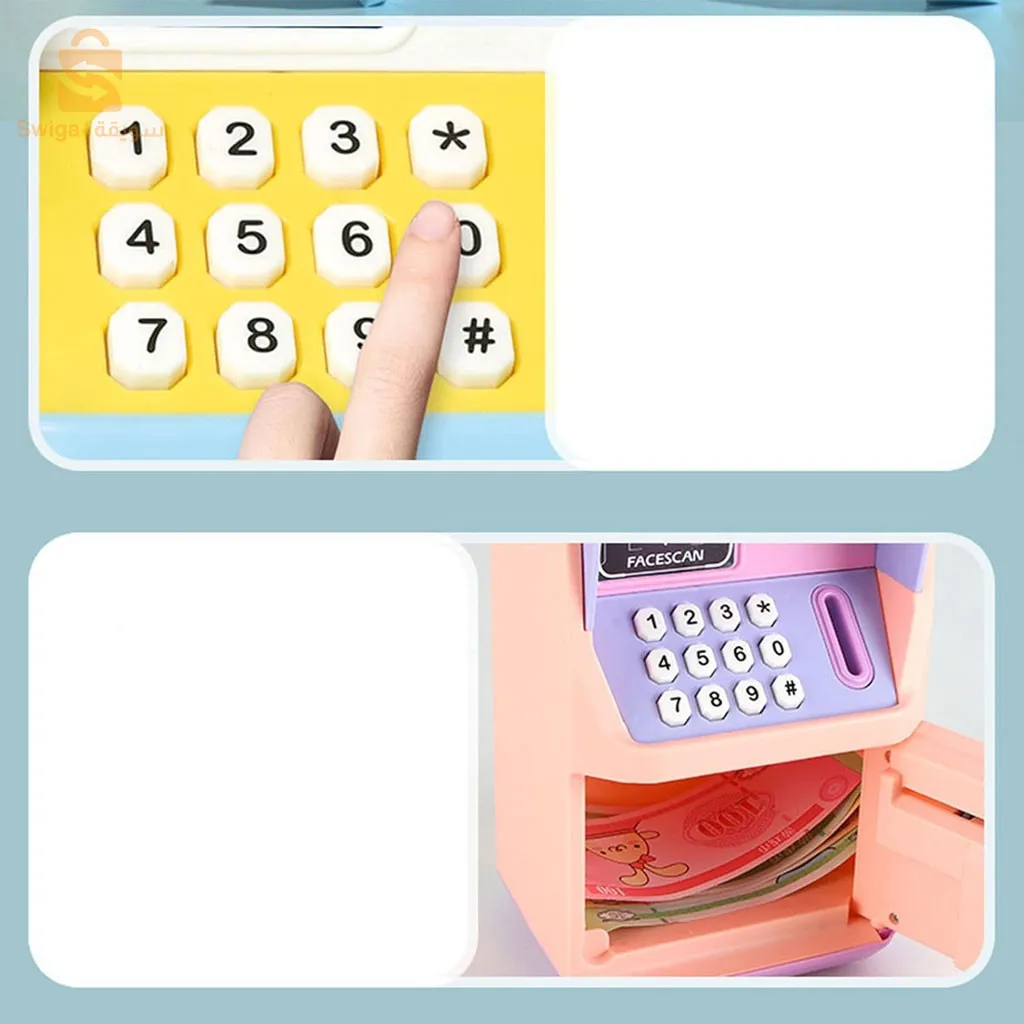 محاكاة ماكينة الصراف الآلي Piggy Bank Mini Bank للتعرف على الوجه