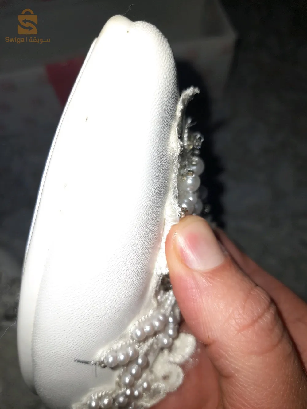 حذاء صواغي بلا للفستان الابيض