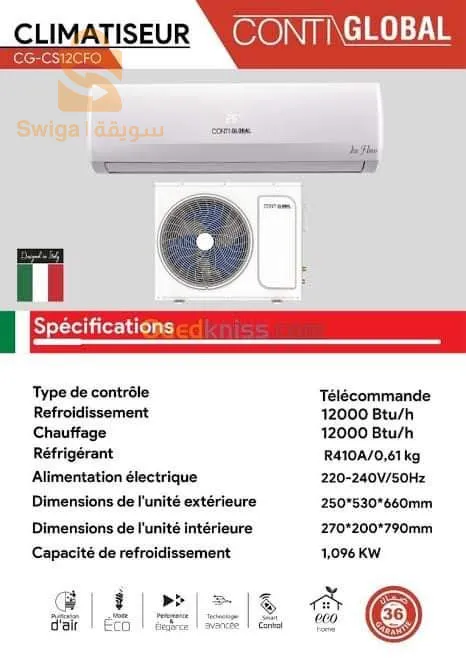 Climatiseur CONTIGLOBAL 12000Btu$🤍🤍