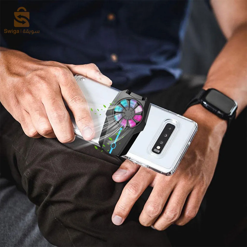 مبرد الهاتف الخليوي، مروحة تبريد قابلة للتعديل بثلاث سرعات للهواتف الذكية$👍