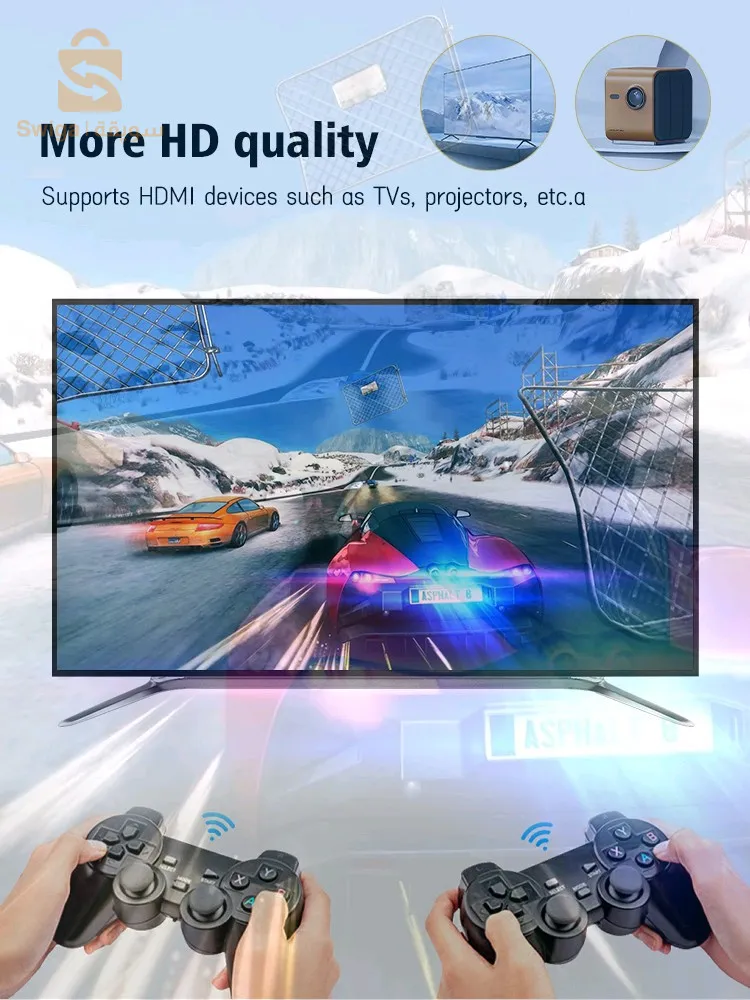 وحدة تحكم ألعاب فيديو قديمة مع 10000 لعبة مدمجة + 2 وحدة تحكم لاسلكية HDMI 4K$👍