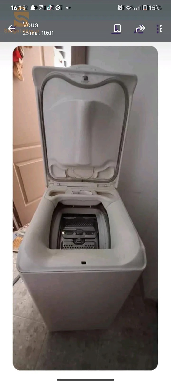 machine à laver à vendre, bon état, marche, sauf un petit problème de tambour