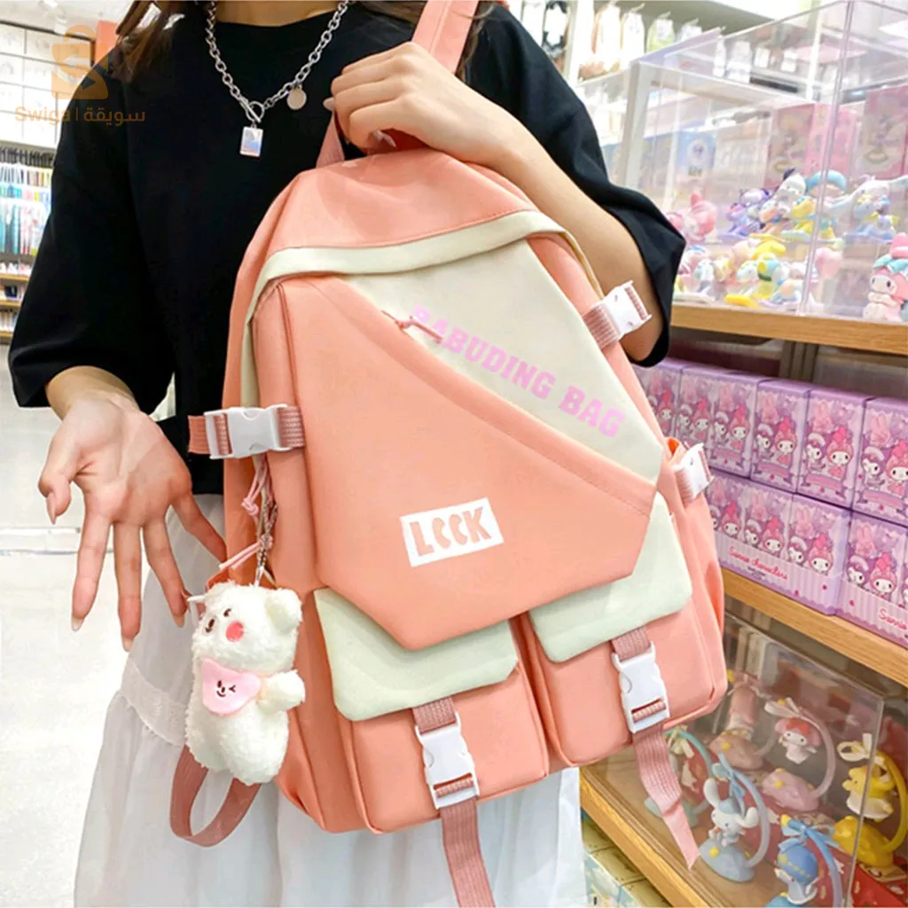 حقيبة ظهر مدرسية من 4 قطع عصرية للمراهقين والفتيات$👍