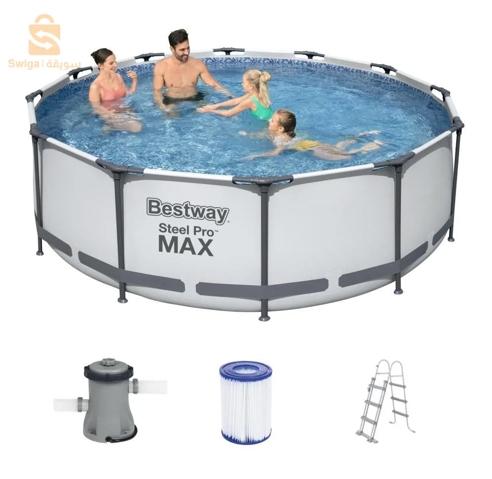 Piscine -Bestway 56416 – Steel Pro -pompe et filtre 366*76 cm