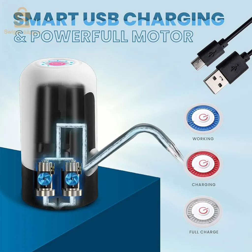 مضخة زجاجة مياه، موزع مياه عالمي قابل لإعادة التعبئة سعة 5 جالون$👍