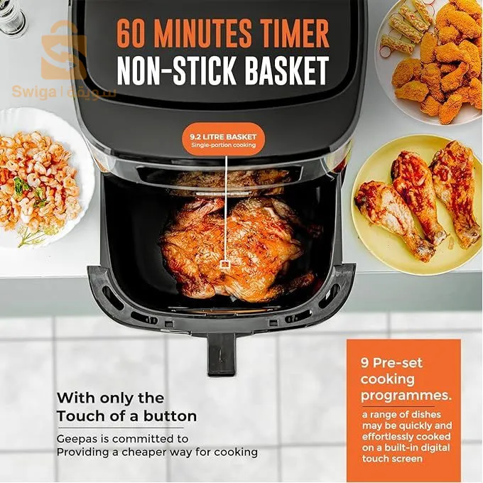 Kitchen & Home Friteuse Air Fryer sans Huile kitchenlab 9,2L - 09 programmes 1800W